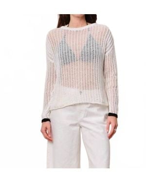 Stateside Open Mesh Pullover Sweater - White