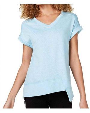 Calvin Klein V Neck Fitness Asymmetrical Pullover T-Shirt - Blue