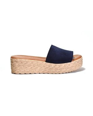 Cordani Bizzy Platform Wedge Slide Sandal - Blue