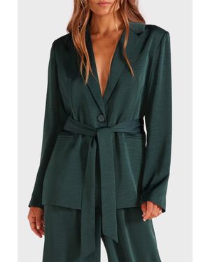 MINKPINK Erin Belted Blazer - Green