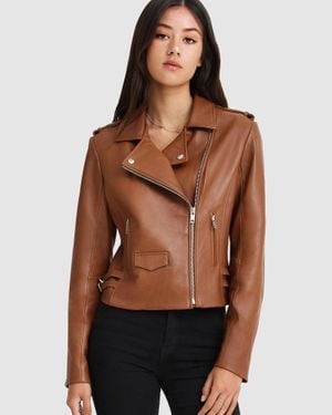 Belle & Bloom Just Friends Leather Jacket - Brown