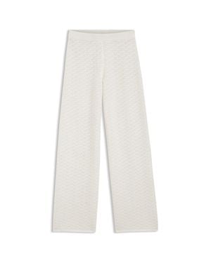 BOSS Cotton Pants With Micro-Lace Structure - White