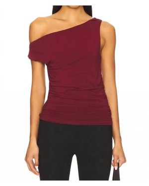 Bobi Twist Off The Shoulder Top - Red