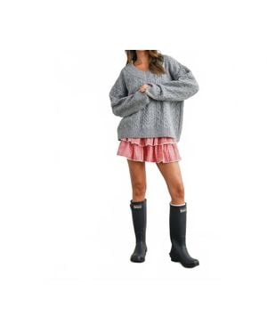 Buttermelon Sarah Cable Knit Sweater - Black