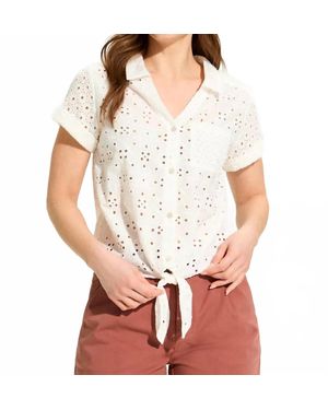 Fdj Eyelet Lace Short-Sleeve Top - White