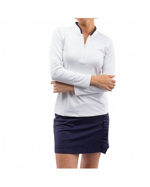 Smith & Quinn Carey 1/4 Zip Pullover Top - White