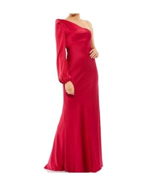 Ieena for Mac Duggal Long Formal One Shoulder Dress - Red