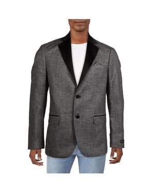 Vince Camuto Houndstooth Metallic Two-Button Blazer - Gray