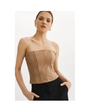 Lamarque Davina Leather Bustier - Green