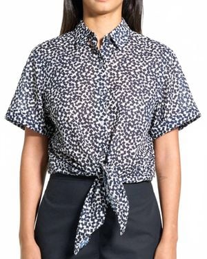 Theory Tie Front Button Down Shirt - Black