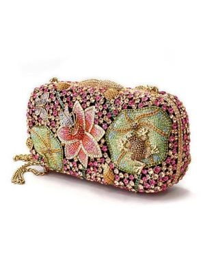 Fashnzfab Ancientry Metal Clutch With Top Grade Crystal - Multicolor