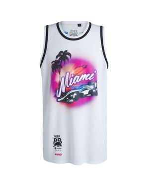 HUGO X Vcarb Fanwear Tank Top With Miami Artwork - White