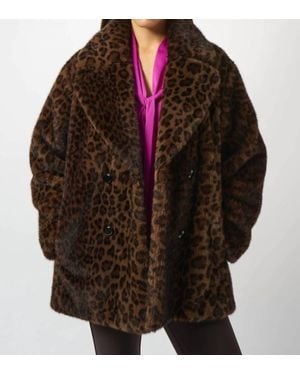 Joseph Ribkoff Double-Breasted Coat - Brown