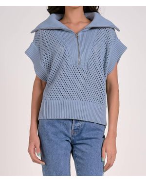 Elan Allie Zip Up Sweater - Blue