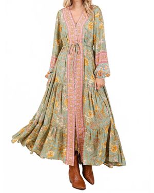 Mittoshop Boho Floral Maxi Dress - Natural