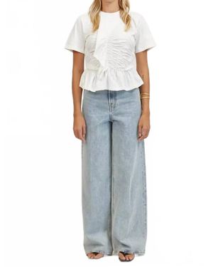 a.ren Juliette Crew Neck Top - Blue