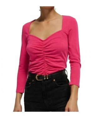 Nation Ltd Mikaela Long Sleeve Top - Red