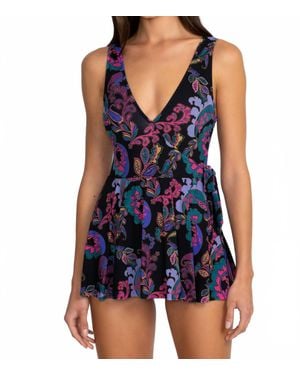Johnny Was Wrap Skirted One Piece - Blue