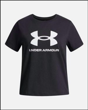 Under Armour Girl's Big Logo Short Sleeve T Shirt - Blue