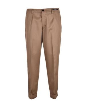 Michael Coal Cuffed Virgin Wool Louis Formal Pants - Natural