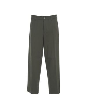 Nine:inthe:morning Tailored Pants With Pressed Pleats And Flap Pockets - Gray