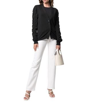 Nude Gathered-Detail Cardigan - Black