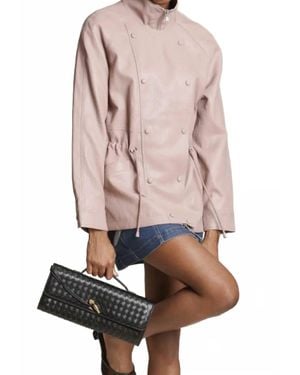 Avec Les Filles Faux Leather Jacket - Pink