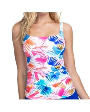 Gottex D-Cup Scoop Neck Underwire Tankini Top - Blue