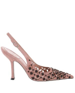 Rene Caovilla Rene Caovilla Petra Point-Toe Slingback Pumps - Pink