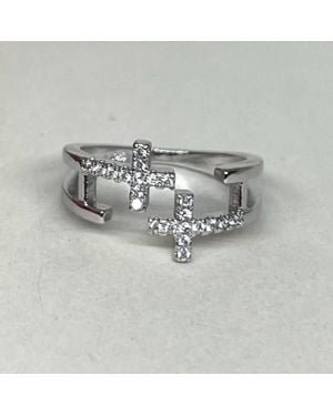 White Label Cross Ring - Metallic