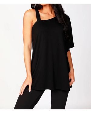 French Kyss Caitlyn Asymmetrical Top - Black