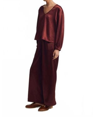 Melissa Nepton Eileen Wide Leg Pant - Red