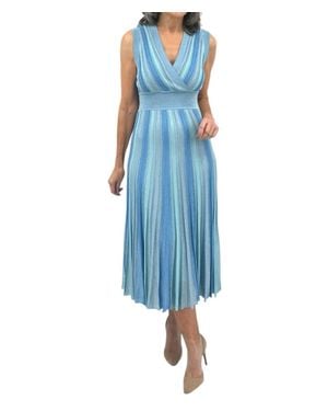 Maison Lurex Gala Lurex Wrap-Over Dress - Blue