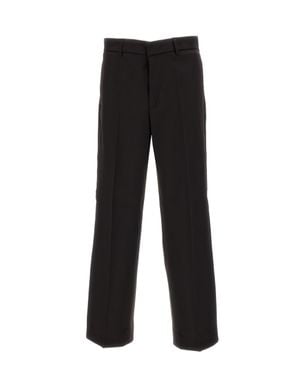 Barena Delfo Wool Gabardine Wide-Leg Pants - Black