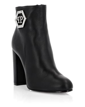 Philipp Plein Bootie High Heels Crystal - Black