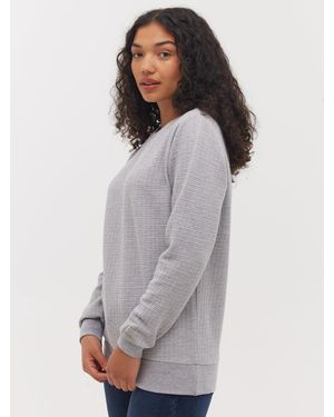 Bench Afra Quilted Crew Neck Sweatshirt - Gray