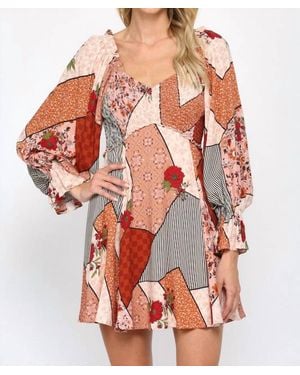 Fate Smocked Flare Dress - Red