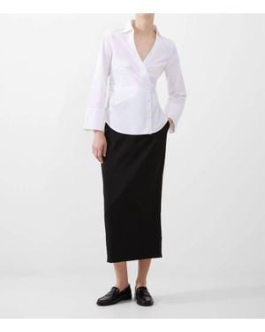 French Connection Isabelle Poplin Asymmetrical Shirt - White