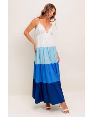 TRUEDAMES Cruise Mode Woven Midi Dress - Blue