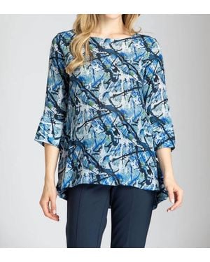 Apny Elbow Flare Tunic Top - Blue