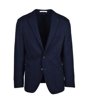 Eleventy Wool-Blend Tailored Jacket - Blue