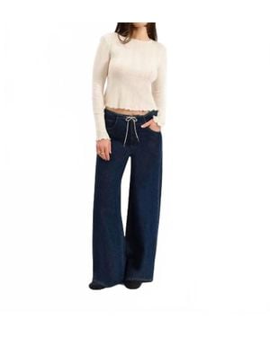 DAZE Madison Mid Rise Wide Leg Jeans - Blue