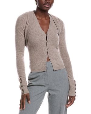 NAADAM 2Pc Bolero Cashmere Cardigan Set - Gray