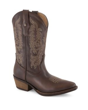 Forastero Western Leather Boots - Brown