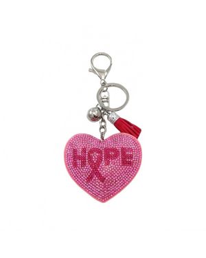 PREP obsessed Hope Rhinestone Heart Keychain - Pink