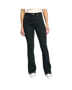 DAZE Go-Getter Hi-Rise Side Slit Flare Jeans - Blue