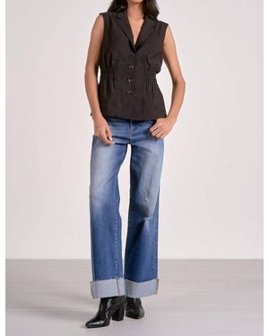Elan Ava Side Ruched Vest - Blue