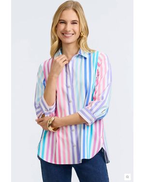 Foxcroft Juliette 3/4 Length Sleeve Top - White