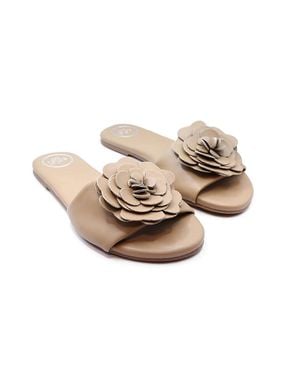 Solei Sea Dahlie Slide Sandals - Natural