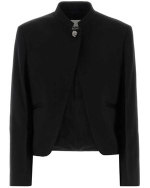 Jil Sander Cropped Stand Collar Jacket - Black